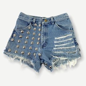 Rustler Studded Distressed Cut Off Jean Shorts